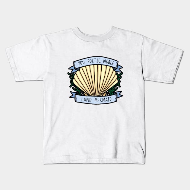 Poetic Noble Land Mermaid Kids T-Shirt by quotify